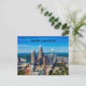 Skyline von Charlotte North Carolina Postkarte (Stehend Vorderseite)