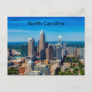 Skyline von Charlotte North Carolina Postkarte