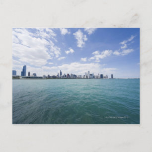 Skyline von Chicago aus Lake Michigan, Illinois, Postkarte