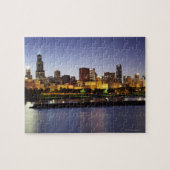 Skyline von Chicago bei Dämmerung Puzzle (Horizontal)