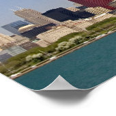 Skyline von Chicago, Illinois, USA. Poster (Ecke)