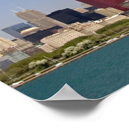 Skyline von Chicago, Illinois, USA. Poster (Ecke)