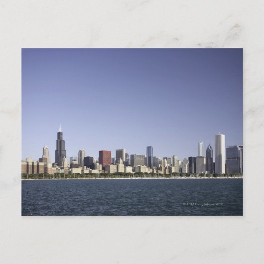 Skyline von Chicago mit Lake Michigan 2 Postkarte (Vorderseite)