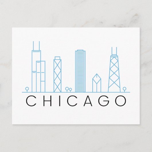 Skyline von Chicago Postkarte (Vorderseite)