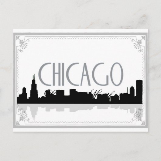 Skyline von Chicago Postkarte (Vorderseite)