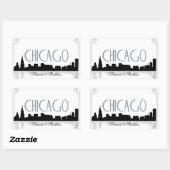 Skyline von Chicago Rechteckiger Aufkleber (Blatt)