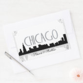 Skyline von Chicago Rechteckiger Aufkleber (Umschlag)