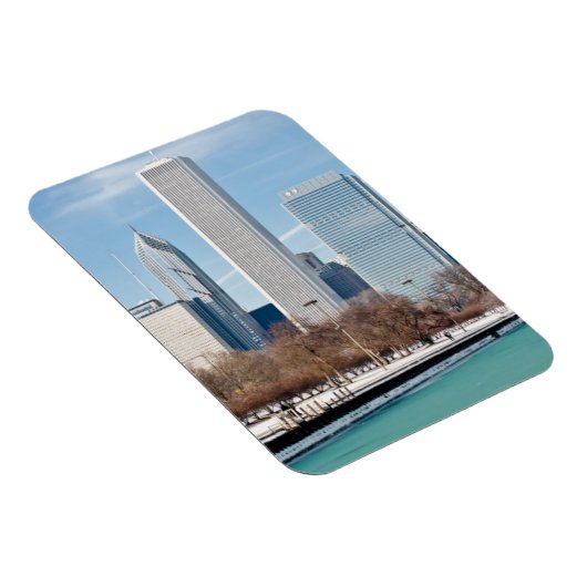 Skyline von Chicago über den gefrorenen Lake Michi Magnet (Rechte Seite)