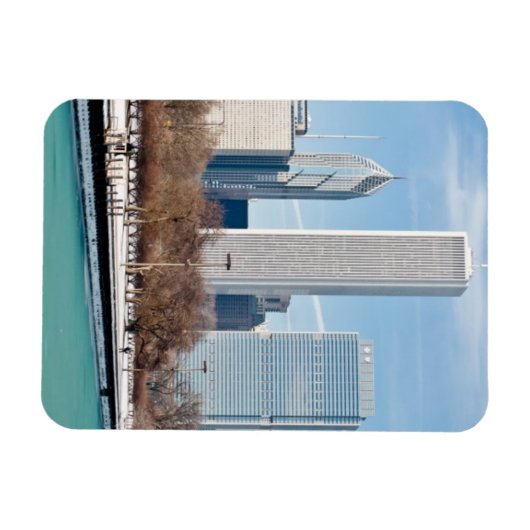 Skyline von Chicago über den gefrorenen Lake Michi Magnet (Horizontal)