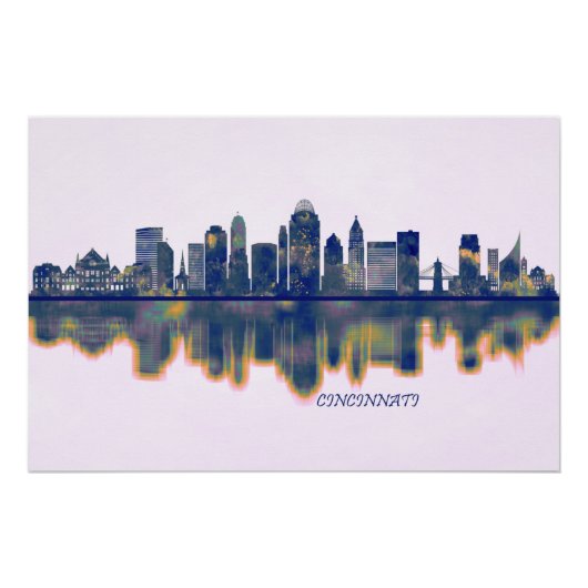 Skyline von Cincinnati Poster (Vorderseite)