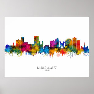 Skyline von Ciudad Juárez, Mexiko Poster
