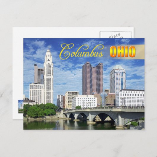 Skyline von Columbus, Ohio Postkarte (Vorne/Hinten)