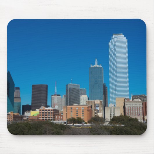 Skyline von Dallas Texas bei Sonnenuntergang Mousepad (Vorne)