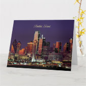 Skyline von Dallas, Texas Karte (Gelbe Blume)
