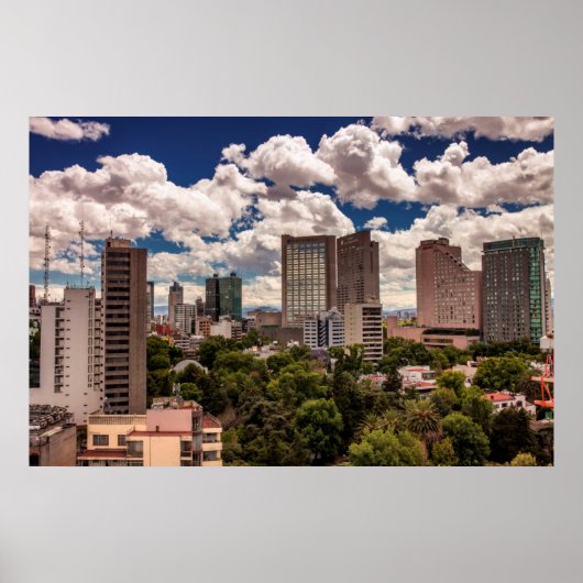 Skyline von den Hotels in Polanco Mexico City Poster (Vorne)