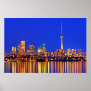 Skyline von Downtown Toronto bei Nacht Poster
