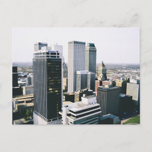 Skyline von Downtown Tulsa Postkarte (Vorderseite)