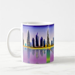 Skyline von Dubai mit Wolkenkratzer Burj Khalifa Kaffeetasse