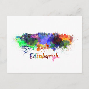 Skyline von Edinburgh in Aquarell Postkarte