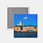 Skyline von Helsinki Magnet (Vorderseite/Rückseite)