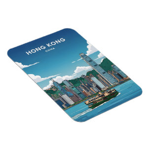 Skyline von Hongkong Magnet