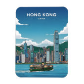 Skyline von Hongkong Magnet (Vertikal)