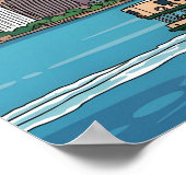 Skyline von Hongkong Poster (Ecke)