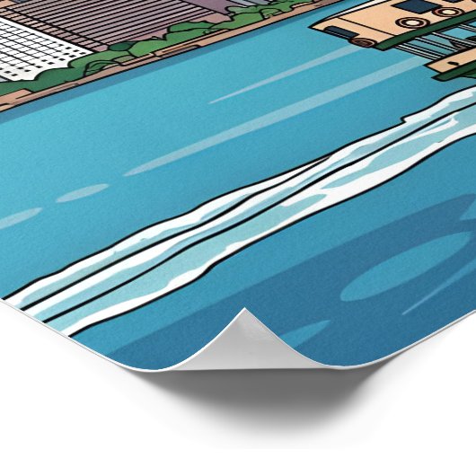 Skyline von Hongkong Poster (Ecke)