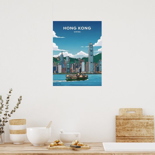 Skyline von Hongkong Poster (Küche)