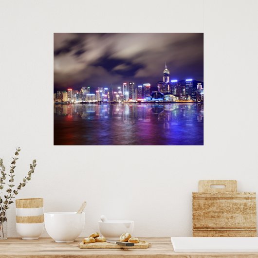 Skyline von Hongkong Poster (Küche)