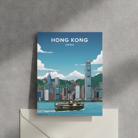 Skyline von Hongkong Postkarte