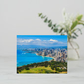Skyline von Honolulu, Hawaii. Folien Feiertagspostkarte (Stehend vorne)