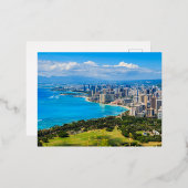 Skyline von Honolulu, Hawaii. Folien Feiertagspostkarte (Vorderseite/Rückseite)