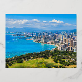 Skyline von Honolulu, Hawaii. Folien Feiertagspostkarte