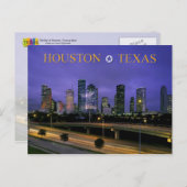 Skyline von Houston, Texas in der Abenddämmerung Postkarte (Vorne/Hinten)