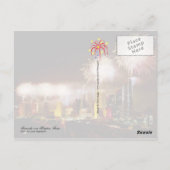 Skyline von Houston, Texas mit Feuerwerk Postkarte (Rückseite)