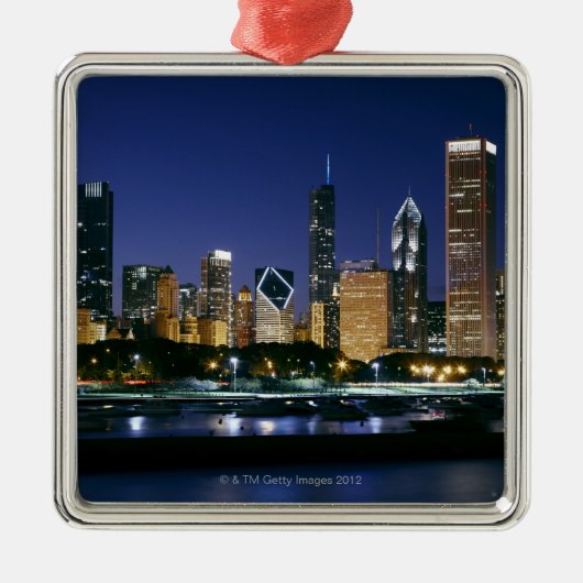 Skyline von im Stadtzentrum gelegenem Chicago Ornament Aus Metall (Vorne)