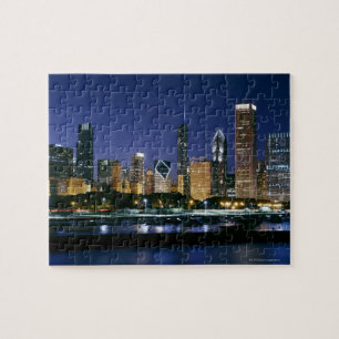 Skyline von im Stadtzentrum gelegenem Chicago Puzzle
