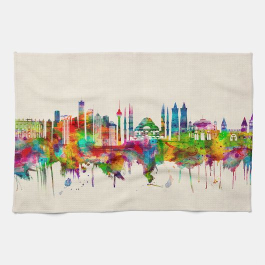 Skyline von Istanbul Geschirrtuch (Horizontal)