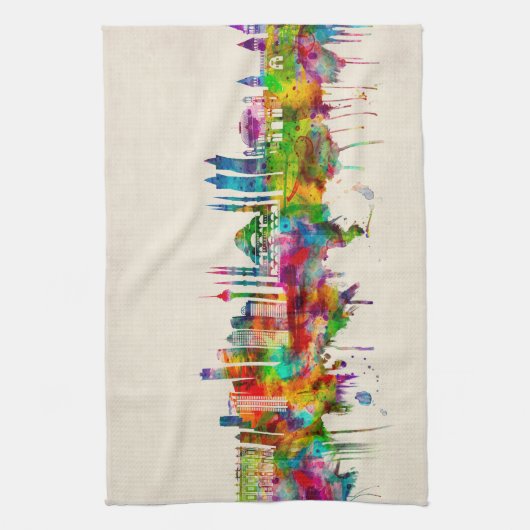 Skyline von Istanbul Geschirrtuch (Vertikal)