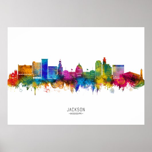 Skyline von Jackson, Mississippi Poster (Vorne)