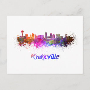 Skyline von Knoxville in Aquarellfarbe Postkarte