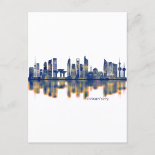 Skyline von Kuwait Einladungspostkarte