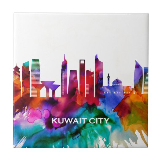 Skyline von Kuwait Fliese (Vorderseite)