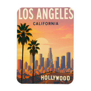 Skyline von Los Angeles und Hollywood Hills Magnet