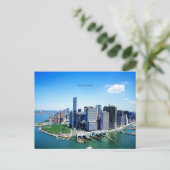 Skyline von Lower Manhattan (etikettiert) Feiertagspostkarte (Stehend Vorderseite)