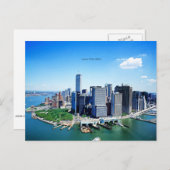 Skyline von Lower Manhattan (etikettiert) Feiertagspostkarte (Vorne/Hinten)