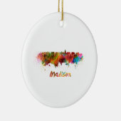 Skyline von Madison in Aquarellfarben Keramik Ornament (Rechts)