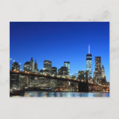 Skyline von Manhattan bei Night Lights, New York C Postkarte (Vorderseite)