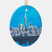 Skyline von Manhattan New York City mit Keramikornament (Rechts)